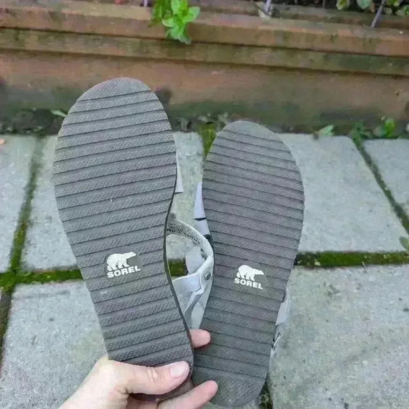 Strappy sorel grey leather toe sandals size 8 - Picture 6 of 6